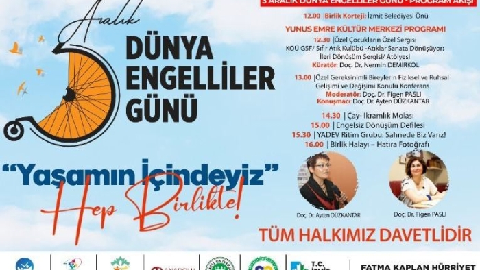 İzmit’te 3 Aralık için anlamlı buluşma: Hep birlikte yaşamın içindeyiz